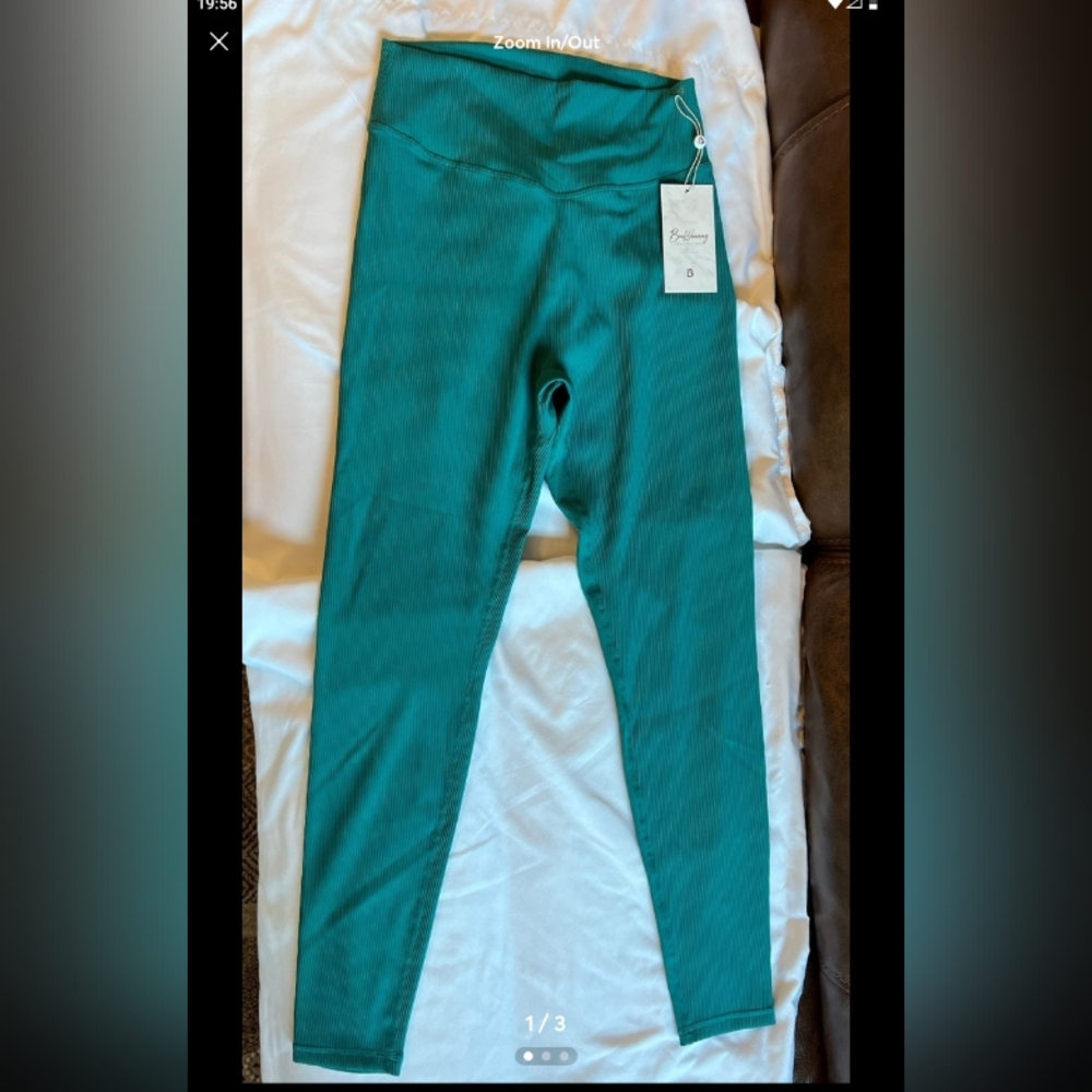 💕BuffBunny Material Girl Teal Leggings - Picture 3 of 7